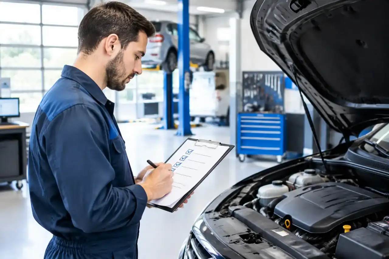 Réception d’un véhicule dans un atelier automobile moderne