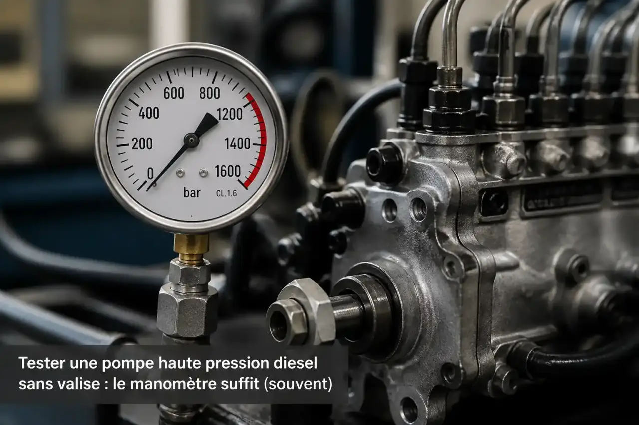 Tester une pompe haute pression diesel sans valise : le manomètre suffit (souvent)