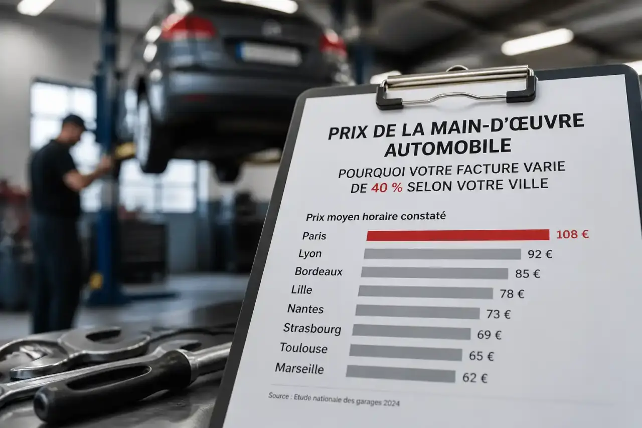 Prix de la main-d'œuvre automobile : pourquoi votre facture varie de 40 % selon votre ville