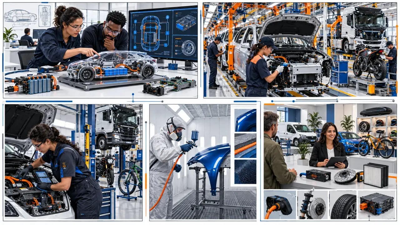 Panorama des métiers de l'automobile en atelier, usine, bureau d'études et concession