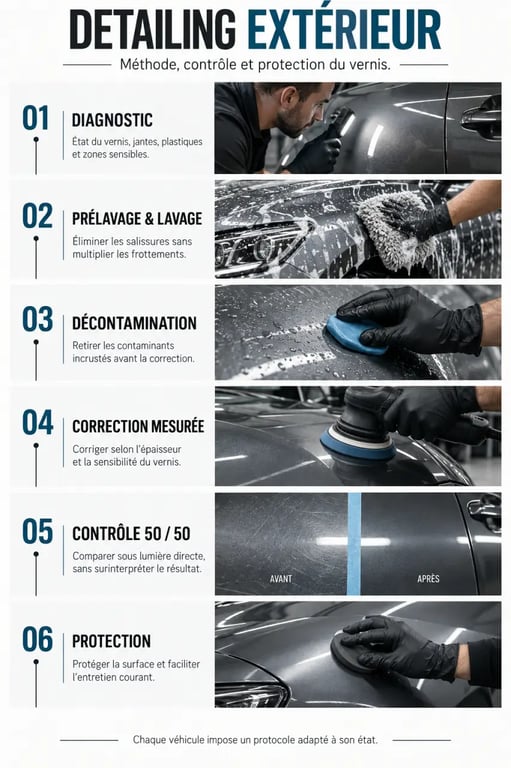 Étapes d’un auto detailing automobile du diagnostic à la protection de la carrosserie