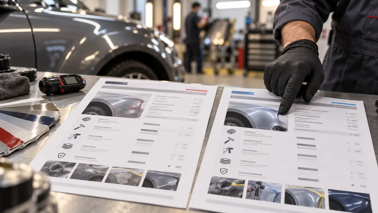 Devis peinture carrosserie : comparez les réparations, pas seulement le prix
