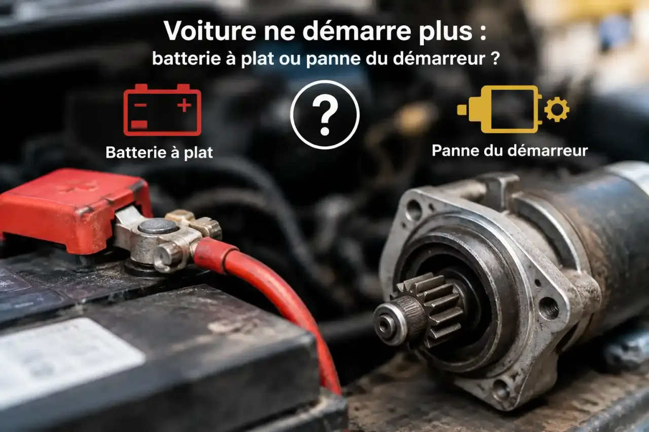 Voiture ne démarre plus : batterie à plat ou panne du démarreur ?